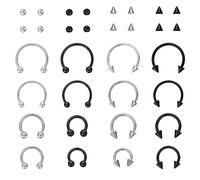 Yolev 16PCS Nose Ring Septum Piercing Jewellery Horseshoe Piercing Jewelry