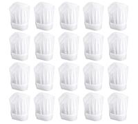 Yolev 20pcs Kids Chef Hat Disposable Paper Chef Hats for Kids Adjustable Childrens White Chefs Hat For Hibachi Parties Baking Cooking Activity Pizza Party Girls Boys