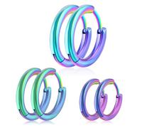 Yolev 316L Surgical Stainless Steel Small Hoop Earrings 8mm 10mm 12mm Hypoallergenic Thin Hoop for Hypoallergenic Cartilage Earrings Lightweight Small Hoop Earrings (multicolor)