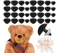 Yolev 32 Pcs Safety Noses for Crochet Animals 11/15/17/18mm Craft Noses with Washers Safety Nose for Crocheting Craft Bear Accessories (Black)