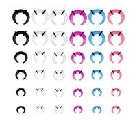 Yolev 36Pcs Acrylic Septum Pincher Tapers 16G-6G Septum Stretching Kit with Black O-Rings Spike Horseshoe C Shape Buffalo Pincher Septum Gauge Kit Rings Ear Cartilage Nose Stretch Kits for Women Men