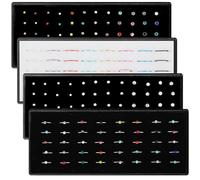 Yolev 4 Boxes Stainless Steel Nose Stud L Shaped Nose Ring Hoop StraightSurgical Screw Shaped Noses Piercing Jewellery with Packaging for Women Men Gift 1.5/2/2.5mm Colorful Silver