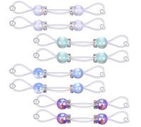 Yolev 4 Pairs Fake Nipple Ring Adjustable Silicone Nipple Jewelry Non Piercing Fake Nipples Piercings with 8mm Multicolor Beads and Barbells Faux Nipples Rings Body Jewelry