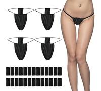 Yolev 50 Pcs Disposable Thong Panties, Non-Woven Thong, Disposable Bikini Panties, For Spray Tanning Spa Travel Black
