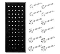 Yolev 60 Pcs Stainless Steel Nose Studs Straight Shaped Small Nose Studs Set Body Piercing Jewelry With Packaging for Women Men Gift 1.5/2/2.5Mm