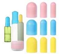Yolev 9 Pcs Silicone Bottle Covers for Travel Elastic Travel Bottle Covers Container Sleeves for Leak Proofing Beach Vacation and Cruise Ship Travels Essentials