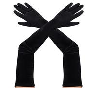 Yolev Black Long Velvet Gloves 1920s Opera Gloves Fancy Bridal Glove | for Women, for Halloween, Wedding Dress, Flapper Opera Party Evening