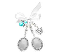 Yolev Bridal Bouquet Charm - Photo Charms for Wedding Memory, Bow Pearl Charm for Engagement Party Decorations
