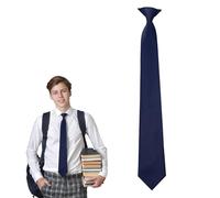 Yolev Clip on Tie Solid Color Pre Tied Ties for Men 50cm Mens Suit Dress Neck Tie for Wedding Office Graduation Formal Business Party (Navy Blue)