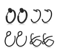 Yolev Fake Lip and Nose Ring Set - Snake Bites Piercing Hoop Faux Body Jewelry for Women and Men