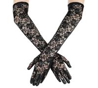 Yolev Lace Gloves Women, Long Lace Gloves, Masquerade Elbow Length Glove for Tea Party Wedding Opera Performance