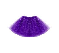 Yolev Purple Tutu Skirts for Women - Tulle Skirts with Sequin Stars - 3 Layered Mesh Skirt with Lining Retro 80s Fancy Dress for Halloween Rave Costume Party Dance Running Cosplay