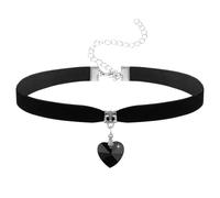 Yolev Vintage Black Choker Necklace,Love Heart Velvet Chokers,Adjustable Classic Gothic Chokers for Valentines Day Halloween Cosplay Party Jewelry
