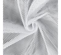 Yolev White Mesh Fabric 160x150cm Net Fabric Lightly Stretchy Mesh Material Polyester Sheer Tulle for Sewing Backpack Pocket DIY Crafts Netting Shopping Bag Clothes