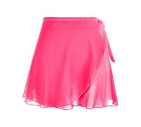 Yolev Women's Ballet Skirt Chiffon Dance Wrap Skirt with Adjustable Waist Tie Gymnastics Ballet Wrap Skirts for Women (Rose Red)