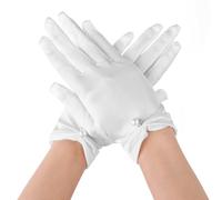 Yolev Women's Pure White Satin Short Wedding Opera Gloves (Size 20*8cm/7.87*3.15inch)