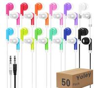 Yoley Classroom Earbuds Bulk 50 Pack for Kids School Children Student Boys Girls Toddler Teen and Adult(Mixed Colors)