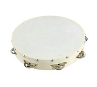 YolieraArt 10 Inch Tambourine, Wood Frame with Imitation Sheepskin Head, Hand Percussion Instrument for Kids Adults, Music Education and Rhythm Practice