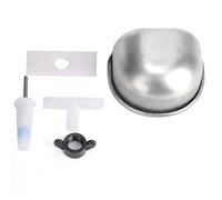 YolieraArt 10 Sets Stainless Steel Rabbit Drinker, No Spill Automatic Drinking Bowl with One Piece Tee Connector for Marten Fox Bunny, Fits 7-10mm Hose (White)