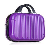 YolieraArt 14 Inch Cosmetic Storage Bag, ABS Material Portable Travel Organizer, with Elastic Straps and Anti Scratch Base for Toiletry Makeup Travel Use, Dark Purple, Common