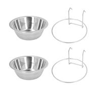 YolieraArt 2PCS Hanging Pet Bowl, Stainless Steel Dog Cat Bowl, Large Capacity Anti Tip Feeding Bowl, Easy to Clean for Dog Crate Kennel, Universal for Cats and Dogs,