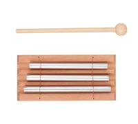 YolieraArt 3 Tone Musical Chime, Aluminum and Beech Wood Percussion Instrument with Mallet for Classroom Yoga Meditation, Children's Rhythm Development Tool (3-tone Chime)