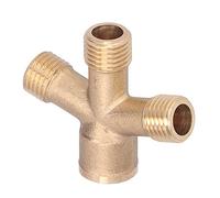 YolieraArt 4-Way Cross Hose Splitter Connector, Brass M 14 Thread Garden Pipe Fitting for Agricultural Spraying Car Washing