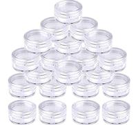 Yolieraart 5G Empty Cosmetic Jars 50pcs, Clear Round Plastic Sample Pots with Lids, Small Containers for Cream Powder Lip Balm,