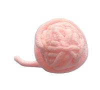YolieraArt Cat Yarn Ball Toy with Bell, Macaron Color Bite resistances Wool Ball for Cats Kittens, Interactive Teaser Toy with Long Tail (Macaron (Powder)