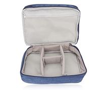 YolieraArt Cosmetic Case, Impermeable Cationic Makeup Organizer with Multiple Dividers, Navy Blue Large Capacity Toiletry Bag for Travel and Daily Use