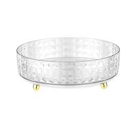 YolieraArt Diamond Pattern Rotating Makeup Tray, Transparent Round Cosmetic Organizer with 360° Swivel Base, Multi Purpose Storage for Beauty Products condiments Bathroom (L)