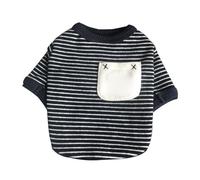 YolieraArt Dog Striped Shirt, Spring Autumn Pet Clothes, Soft Cotton Puppy Apparel, Comfortable Breathable, Classic Striped Design, Suitable for Teddy Bichon Frise French Bulldog, (M)