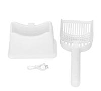 YolieraArt Electric Cat Litter Scoop, Strong Vibrating, Rechargeable, Cordless, Quiet Operating, Sturdy Plastic, Portable, Automatic Sifting, for Home Use (White)