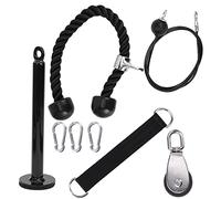 YolieraArt F i t l e e Portable Pulley System, 8 Piece DIY Cable Machine with 60 Degree Rotating Pulley, Home Gym Equipment for Arm and Back Training