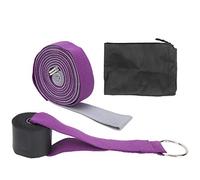 YolieraArt F l e x S t r e t c h Yoga Strap with Steel Buckle, 104.7 Inch Professional Leg Stretching Belt for Dance Pilates Flexibility Training, Gray Pink Exercise Strap with St