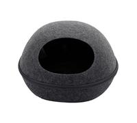 YolieraArt Felt Cat Cave Bed with Removable Cover, Cozy Pet Shelter for Indoor Cats, Zippered Washable Cat House with Roomy Interior, Warm Kitty Hideaway (Grey)