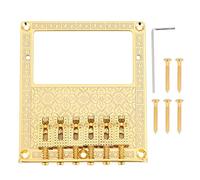 YolieraArt G A 364 T L Guitar Bridge, Black Edge H u m b u c k e r Saddle for Telecaster, Zinc Alloy Adjustable String Bridge with Tools for Electric Guitar (Golden kaleidoscope)