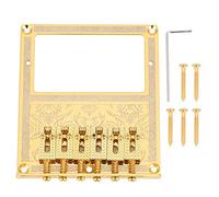 YolieraArt G A 364 T L Guitar Bridge, Black Edge H u m b u c k e r Saddle for Telecaster, Zinc Alloy Adjustable String Bridge with Tools for Electric Guitar (Golden vines)
