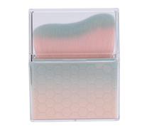 YolieraArt Generic Brand Angled Flat Head Makeup Brush, Nail Art Wave Design Retractable Foundation Tool, ABS and Nylon Hair Soft Dense fibers Portable Cosmetic Accessory (Blue Pink Gradient)