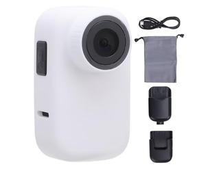 YolieraArt go3 Touch Screen Thumb Sports Camera, Pet Body Worn Camera, Water resistive Portable HD Resolution, Wearable Body Cam Action Camera for Outdoor Cats Dogs (White)