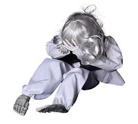 YolieraArt H O M E T O P I A Motion Activated Crying Ghost, Voice Control Trembling Ghost Doll with Sound Sensor, 35x55cm Halloween Animated Prop for Haunted House and Party Decor (White)