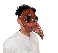 YolieraArt H O M E T O P I A Plague Doctor Mask, Latex Steampunk Beak Face Cover with Metal Studs, Halloween Costume Prop for Cosplay and Horror Theme Party (The beak is copper-colored)