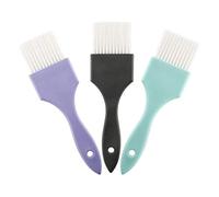 YolieraArt Hair Dye Brush Set, 3PCS Nylon fibers Color Tint Brushes with Embossed Handles, Professional Coloring Applicator Tools in Black Green Purple