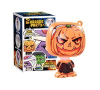 YolieraArt Halloween Stretch Tube Toy, Pop and Connect Telescopic Sensory Figure with Light for Stress Relief and Fun, 8.5 x 6 cm Cartoon Character Gift for Kids (Pumpkin)