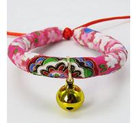 YolieraArt Japanese Style Cat Collar with Bell, Adjustable Pet Necklace, 9 Pattern Options in 4 Sizes, Soft Fabric Cat Accessories for Kittens and Cats (A-2 (xs))