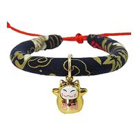 YolieraArt Japanese Style Cat Collar with Bell, Adjustable Pet Necklace, 9 Pattern Options in 4 Sizes, Soft Fabric Cat Accessories for Kittens and Cats (B-2(XS))