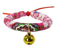 YolieraArt Japanese Style Cat Collar with Bell, Adjustable Pet Necklace, 9 Pattern Options in 4 Sizes, Soft Fabric Cat Accessories for Kittens and Cats (A-2 (M))