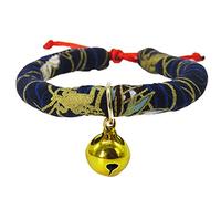 YolieraArt Japanese Style Cat Collar with Bell, Adjustable Pet Necklace, 9 Pattern Options in 4 Sizes, Soft Fabric Cat Accessories for Kittens and Cats (A-3 (xs))