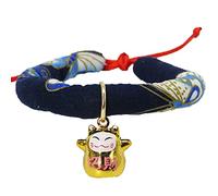 YolieraArt Japanese Style Cat Collar with Bell, Adjustable Pet Necklace, 9 Pattern Options in 4 Sizes, Soft Fabric Cat Accessories for Kittens and Cats (B-5 (S))