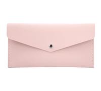 YolieraArt Makeup Brush Bag, Pink Envelope Style Cosmetic Brush Organizer with Button Closure, Portable Travel Storage for Makeup Brushes and Small Cosmetics